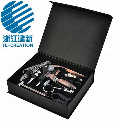 TC-B124  Deluxe Corkscrew set , Gift box with 9-pcs wine accessories