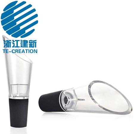 TC-P022 Promotional Plastic Pen Acrylic Wine Bottle Aerator Pourer Decanter