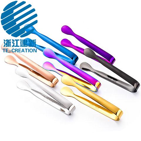 TCO-C6-1    stainless steel mini food ice tongs for coffee serving food